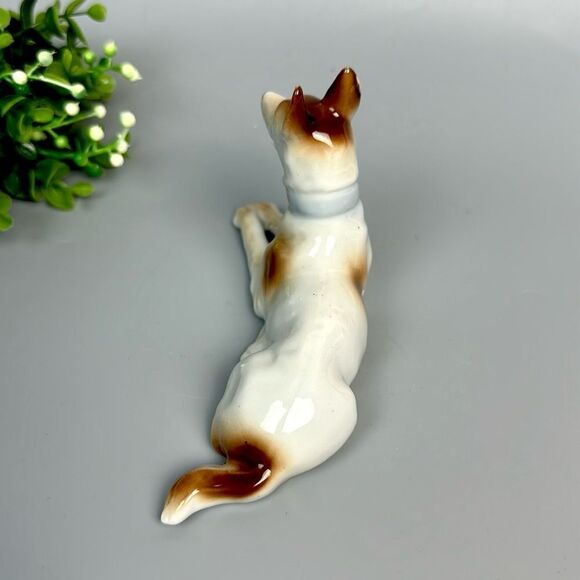 Vintage German Shepherd Dog Cream Brown Porcelain Dog Figurine Made In Japan - Picture 6 of 11